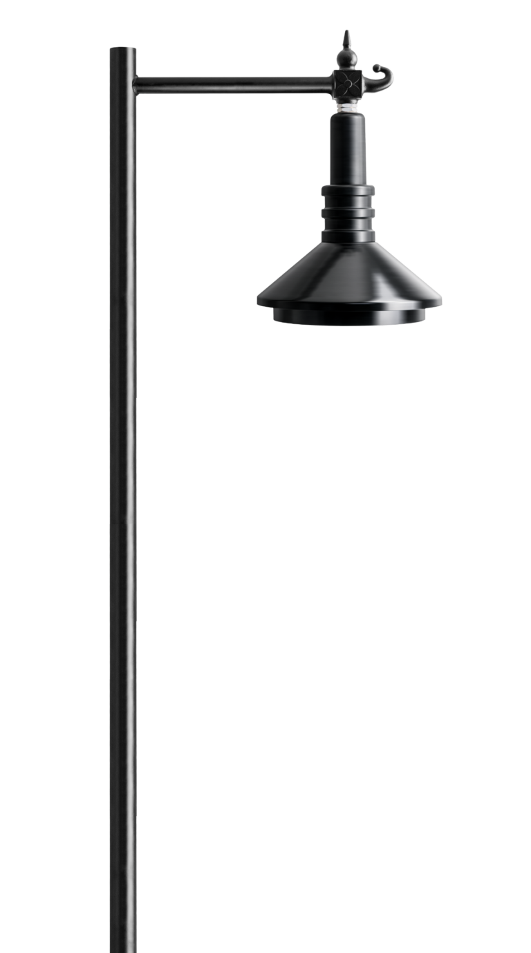 black heritage pendant light in black lighting column
