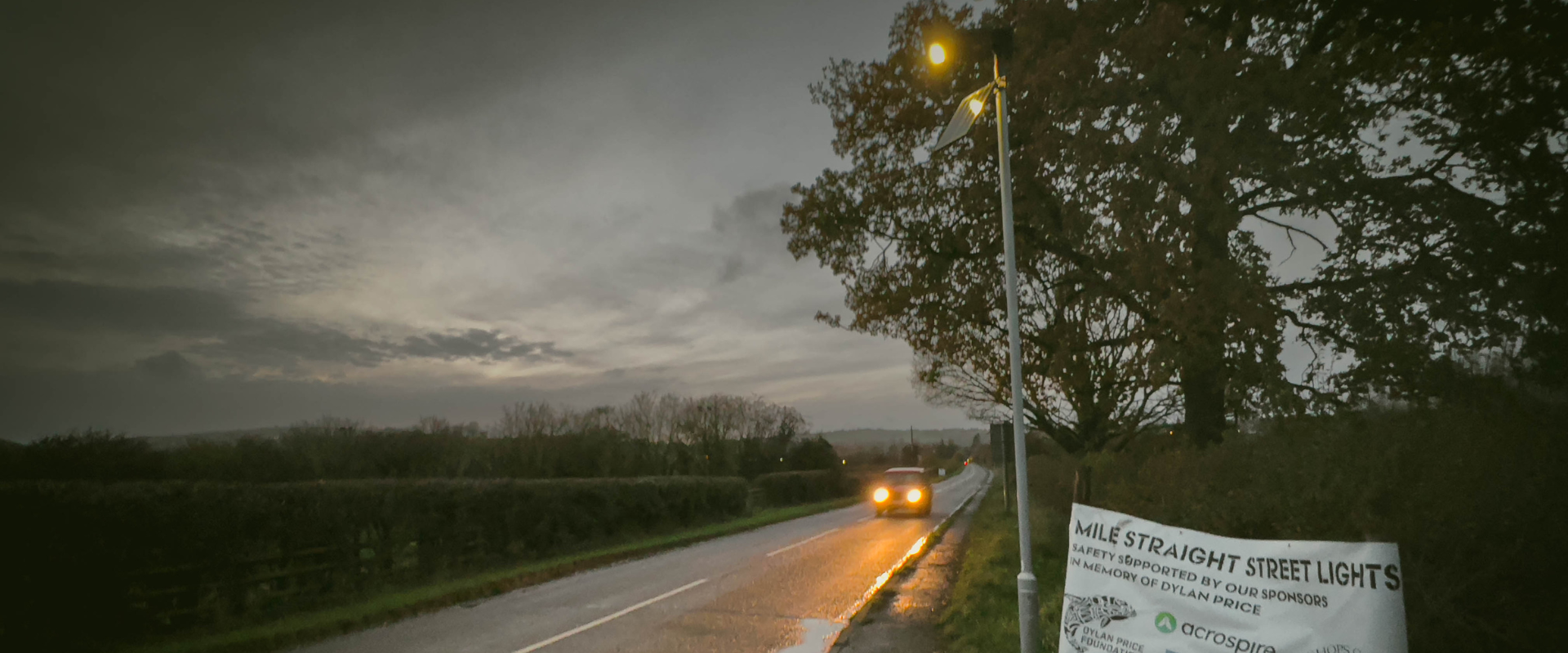 Solar-Powered Lighting light Bishops Castle Council road in memory of Dylan Price